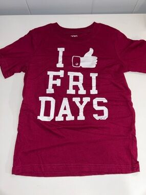 Carter’s Boy’s Maroon Friday Graphic T-Shirt Size 7